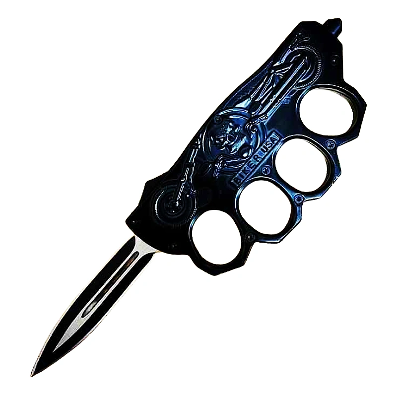 1717745622533.png BIKER KNUCKLE OTF MESSER & DEFENDER BRASS KNUCKLE SWITCHBLADE – Bild 1