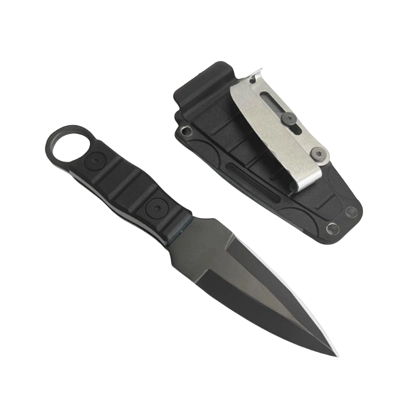 a-1.webp Gerades Outdoor-Messer mit hoher Härte und Schärfe. Taktisches kleines gerades Messer mit K-Scheide A-1 schwarz/schwarzem Griff