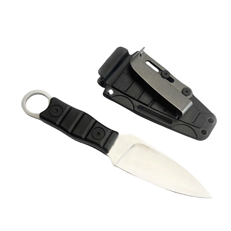 a-5.webp Gerades Outdoor-Messer, hohe Härte, Schärfe, taktisches kleines gerades Messer, mit K-Scheide A-5 Sanding/Schwarzer Griff